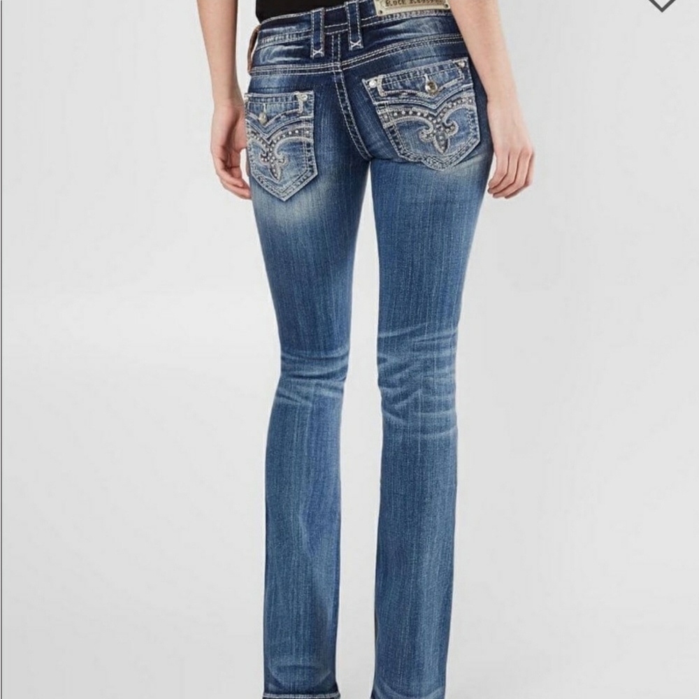 Rock Revival Beliss Boot cut distressed jeans size 27